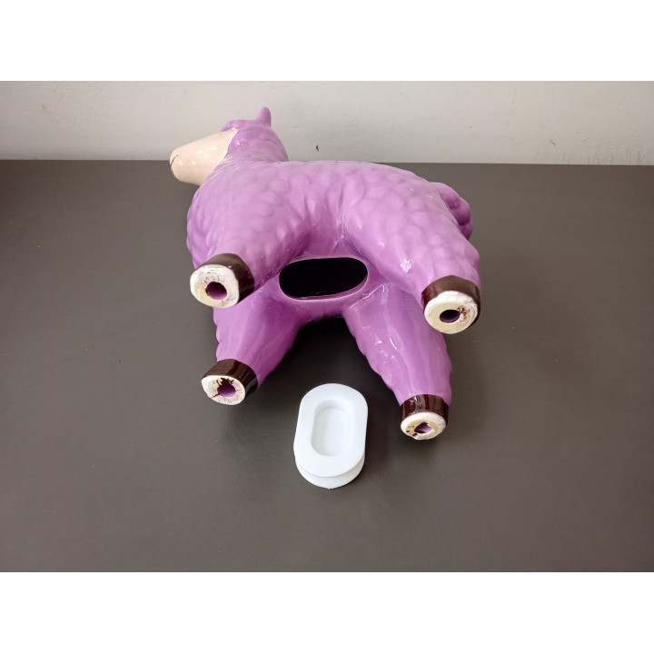 Spaarpot lama alpaca paars keramiek 20 cm