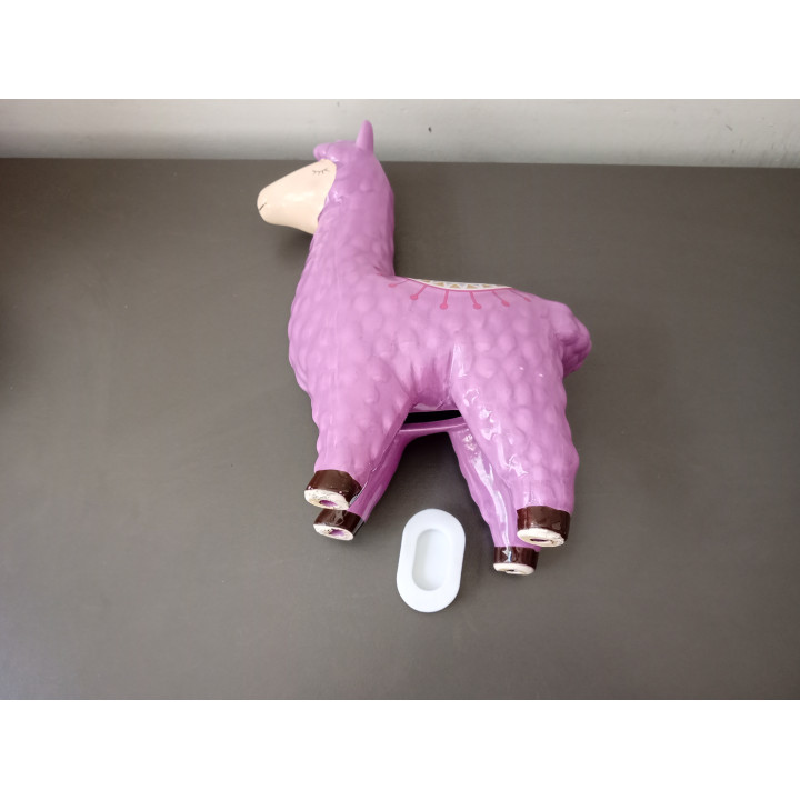 Spaarpot lama alpaca paars keramiek 20 cm