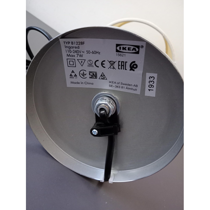 IKEA Ingared tafellamp wit met stoffen kap 30 cm E14