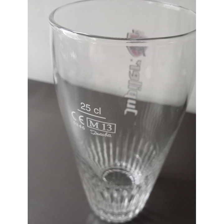 Jupiler bierglas 25 cl met verticaal logo