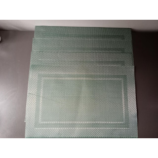 Set van 4 groene placemats 45 x 30 cm