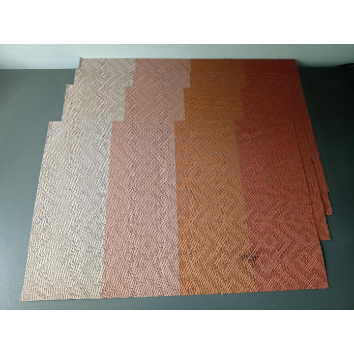 Set van 4 placemats oranje terracotta 45 x 30 cm