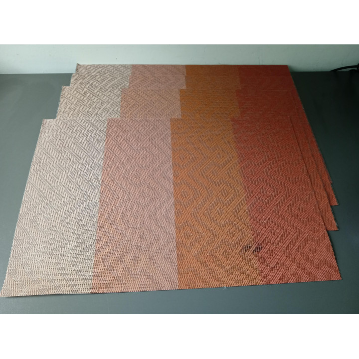 Set van 4 placemats oranje terracotta 45 x 30 cm