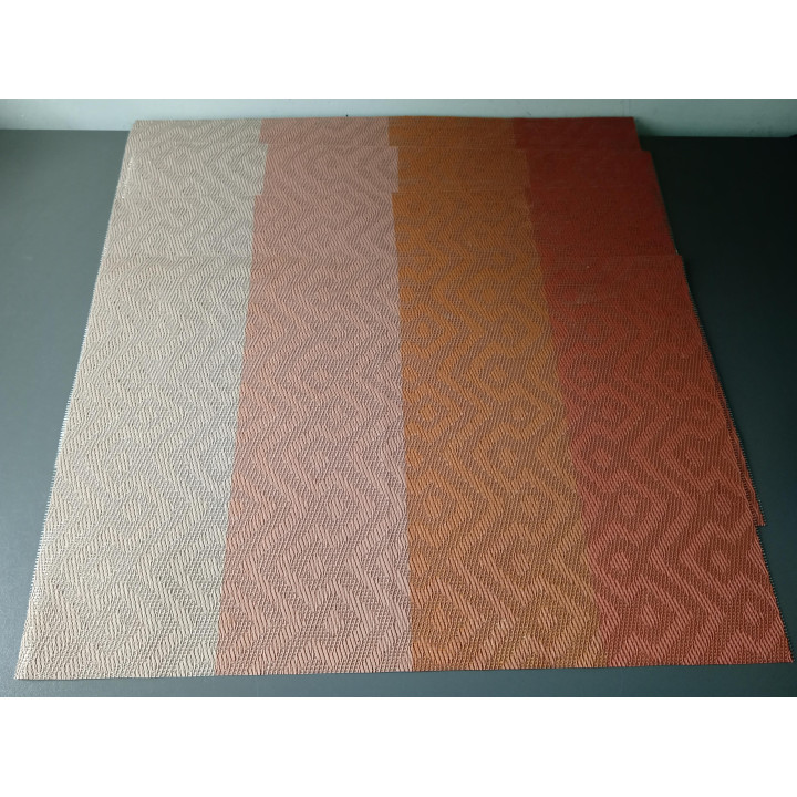 Set van 4 placemats oranje terracotta 45 x 30 cm