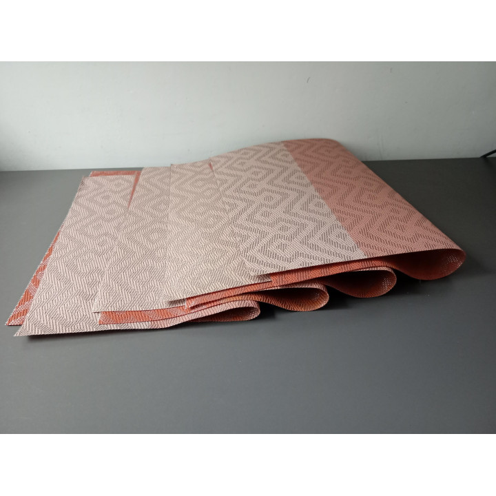 Set van 4 placemats oranje terracotta 45 x 30 cm
