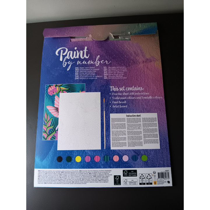 Paint-by-Number Set - Tropische Vogel (28 x 38 cm) - Inclusief 10 Kleuren & Penseel