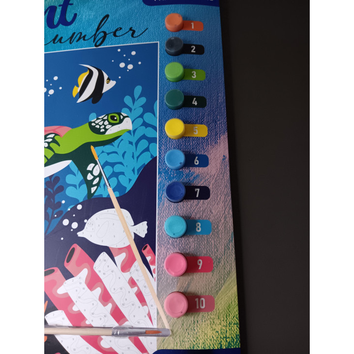 Paint-by-Number Set - Onderwater Wereld (28 x 38 cm) - Compleet