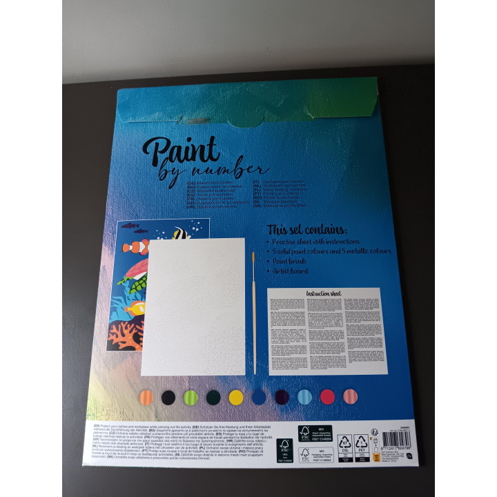 Paint-by-Number Set - Onderwater Wereld (28 x 38 cm) - Compleet