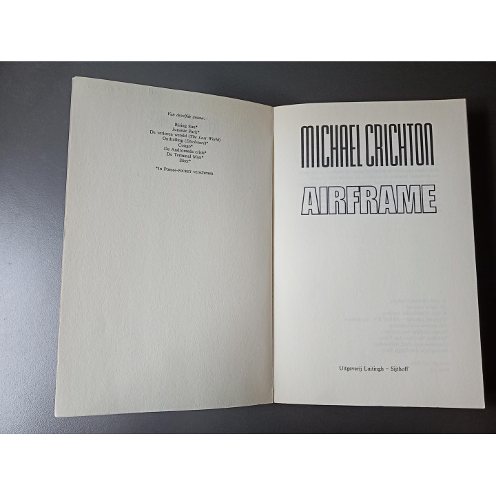 Michael Crichton Airframe thriller