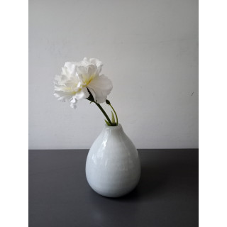 Lichtblauw keramieken vaasje met kunstbloem 10 cm