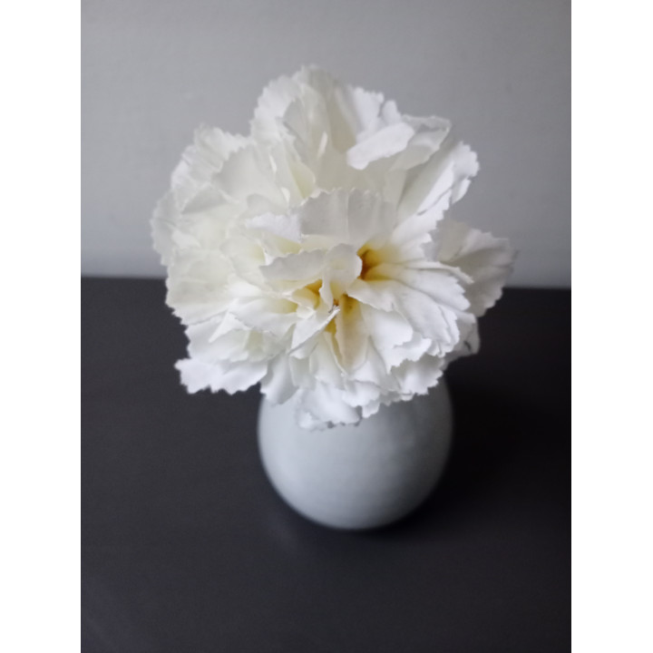 Lichtblauw keramieken vaasje met kunstbloem 10 cm