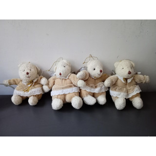 Set van 4 engelbeertjes kerstdecoratie met vleugels