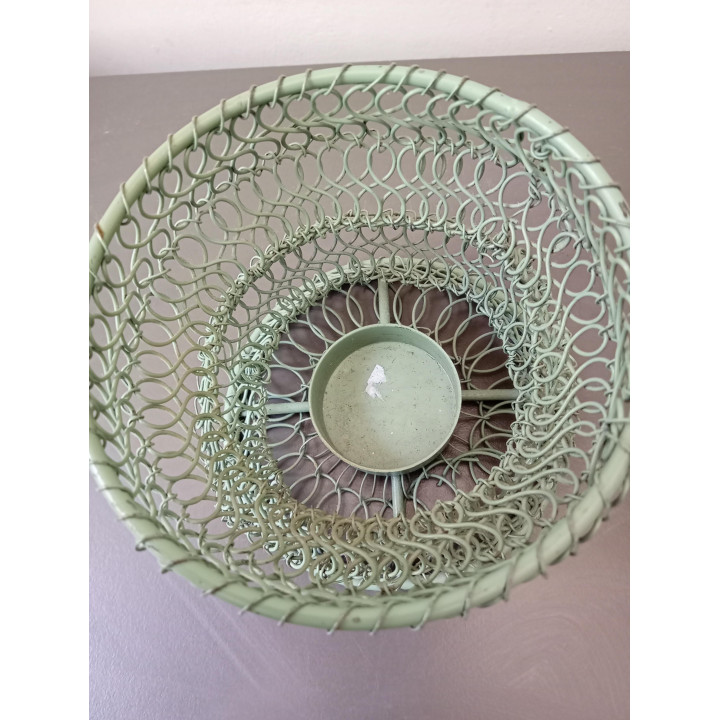 Set van 2 groene metalen waxinelichthouders 9 cm