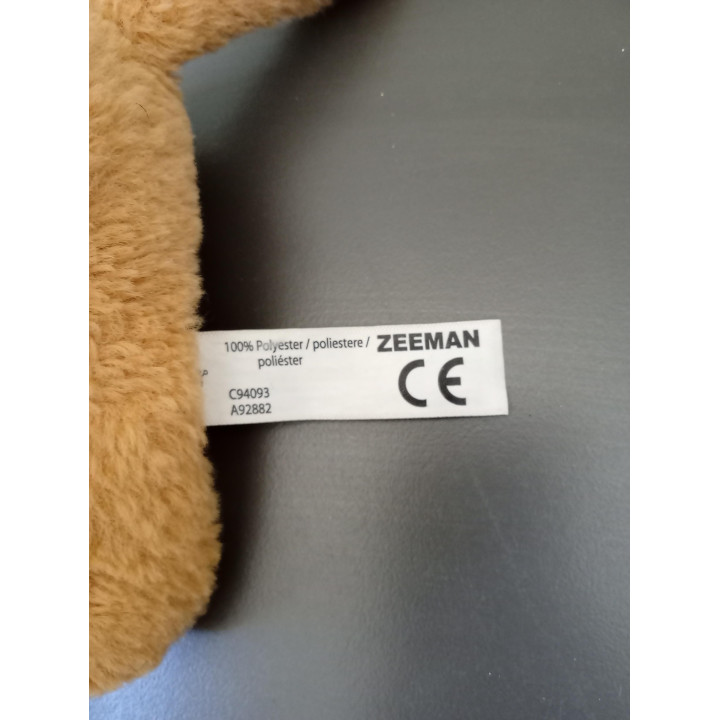 Zeeman beige knuffelhond 22 cm