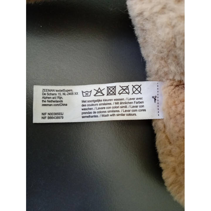 Zeeman beige knuffelhond 22 cm