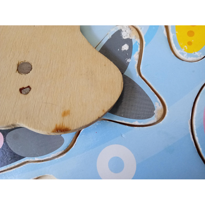Houten knoppuzzel zeedieren 7 stukjes 29 x 21 cm