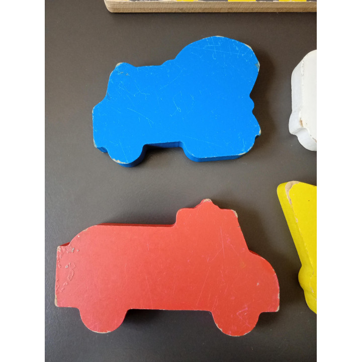 Melissa & Doug houten puzzel bouwvoertuigen 6 stukjes