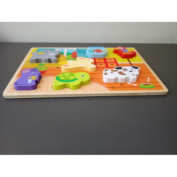 Mini Matters houten puzzel huisdieren 7 stukjes