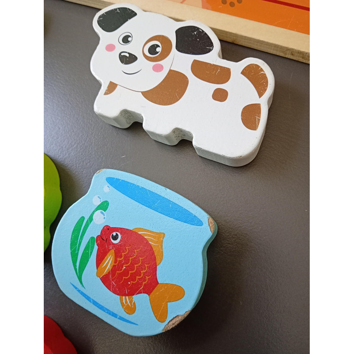 Mini Matters houten puzzel huisdieren 7 stukjes