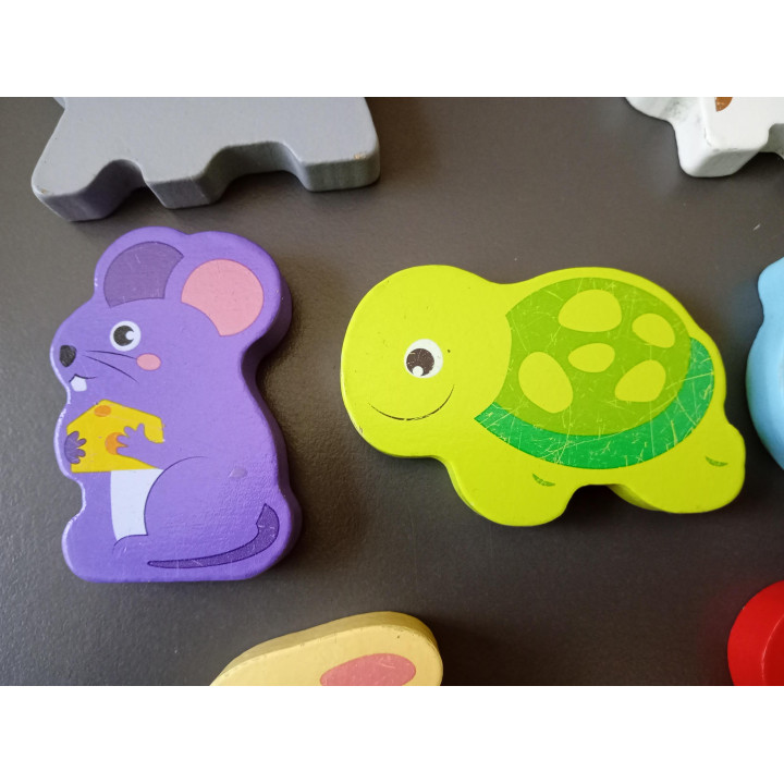 Mini Matters houten puzzel huisdieren 7 stukjes
