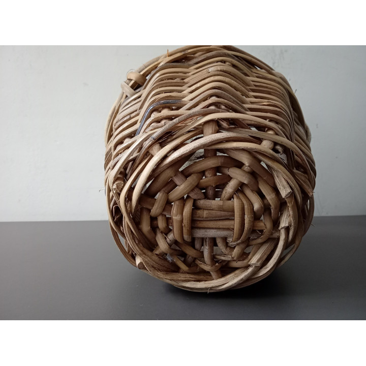 Rotan plantenmand met handvatten 14 cm
