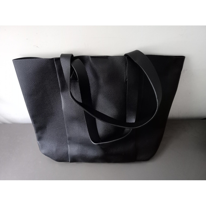 Zwarte dames schoudertas shopper met uitneembaar tasje