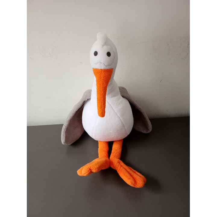 Rabobank ooievaar knuffel wit oranje