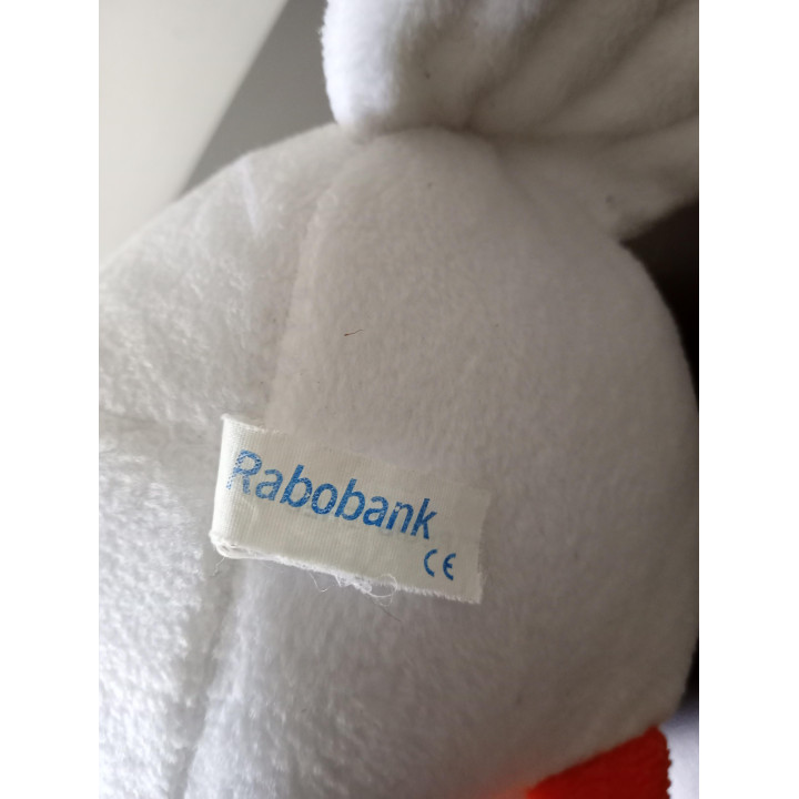 Rabobank ooievaar knuffel wit oranje