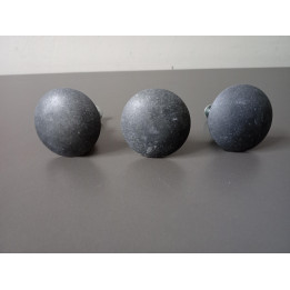 Set van 3 zwart grijze meubelknoppen met schroeven