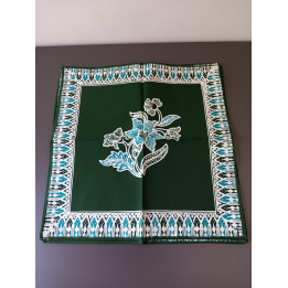 Set van 6 stoffen servetten groen met bloemen