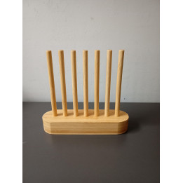 Houten rekje met 7 verticale staafjes