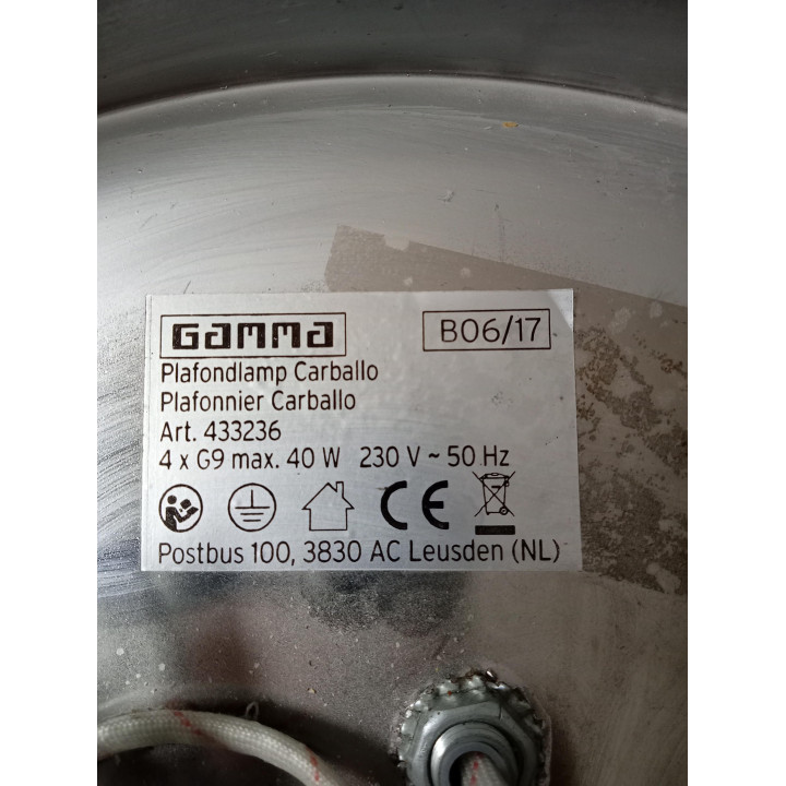 Gamma Carballo plafondlamp zilverkleurig 30 cm