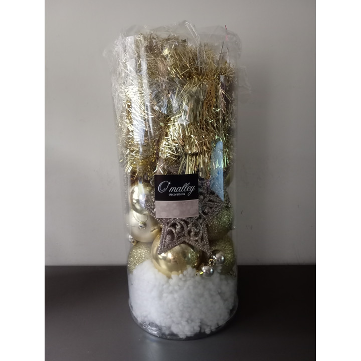 Kerstdecoratie in koker goud