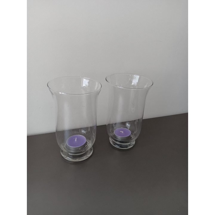 Set glazen windlichten 2 stuks | transparant | Angelique’s Kringloop