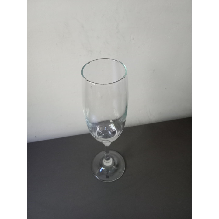 Champagneglas op voet van helder glas 21 cm