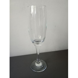 Champagneglas op voet van helder glas 21 cm