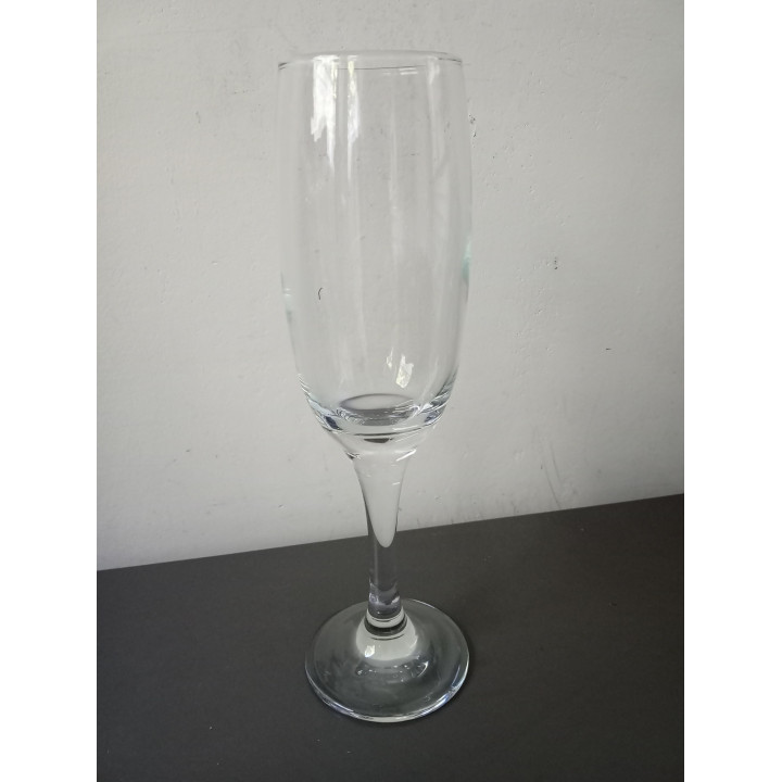 Champagneglas op voet van helder glas 21 cm