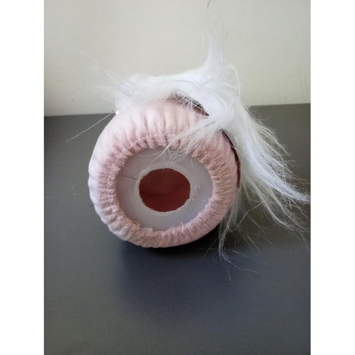 Roze kerstkabouter met pailletten 28 cm