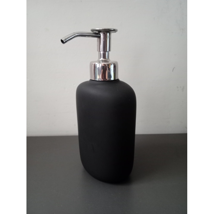 IKEA zeepdispenser zwart met zilverkleurige pomp