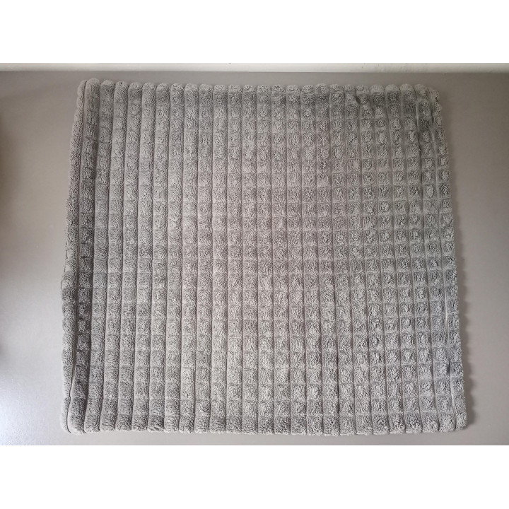 Donkergrijs sierkussen met ribbelstructuur 47 x 43 cm