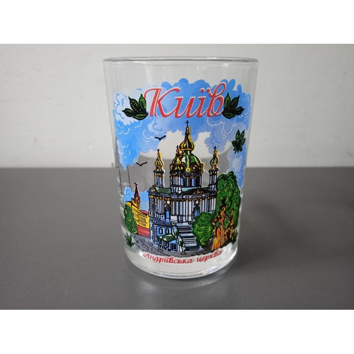 Souvenir shotglas Kiev Oekraïne Andreaskerk