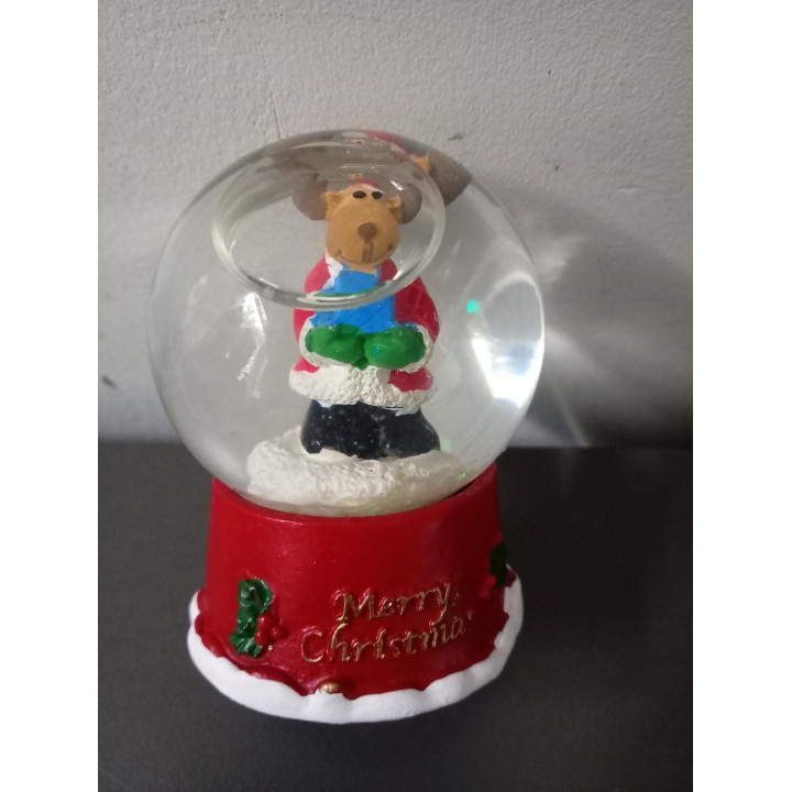 Kerst sneeuwbol met rendier Merry Christmas
