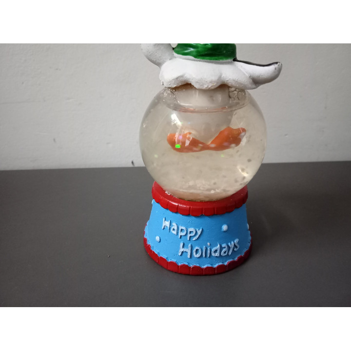 Kerst sneeuwbol met pinguïn en ster Happy Holidays