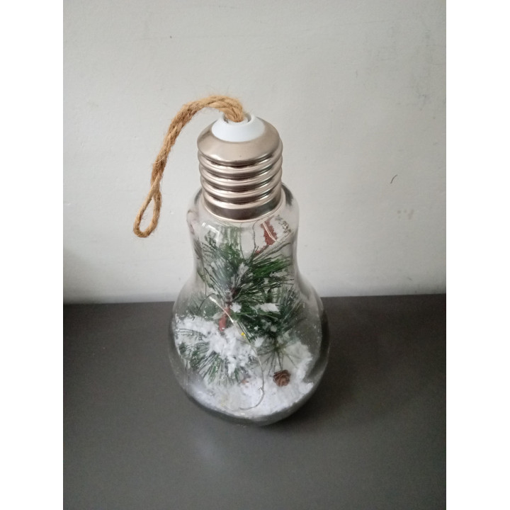 Kerstdecoratie glazen gloeilamp met LED-verlichting