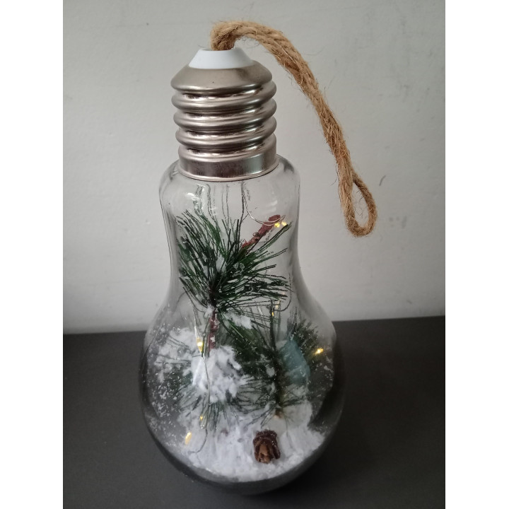 Kerstdecoratie glazen gloeilamp met LED-verlichting