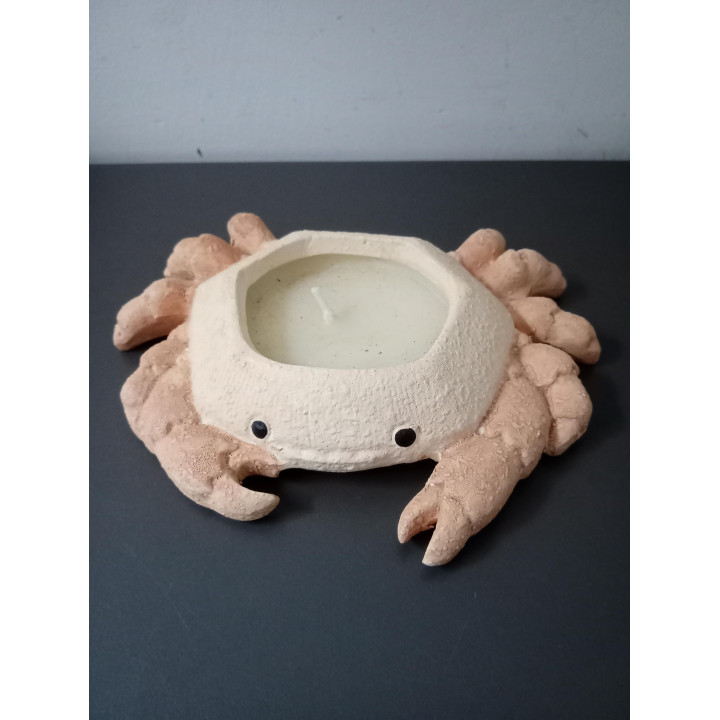 Decoratieve krabkaars in keramieken houder