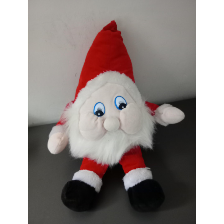 Pluche kerstman met rode muts 24 cm