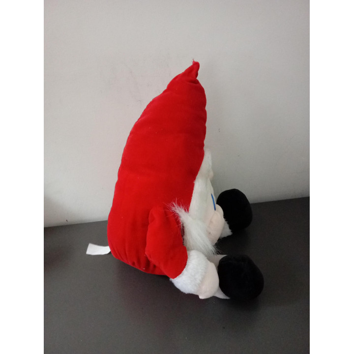 Pluche kerstman met rode muts 24 cm
