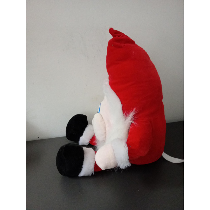 Pluche kerstman met rode muts 24 cm