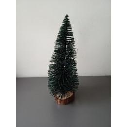 Decoratieve kerstboom met glitters op houten voet